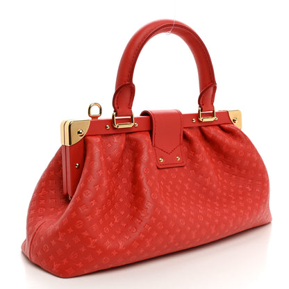 Louis Vuitton Calfskin Nanogram Embossed Clutch Red 2 of 8