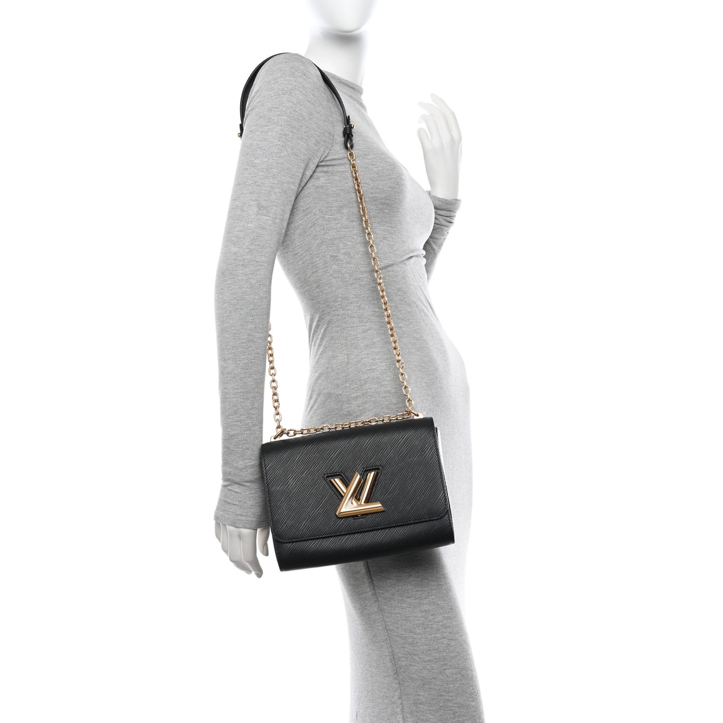 LOUIS VUITTON Epi Twist Shoulder Bag MM Black