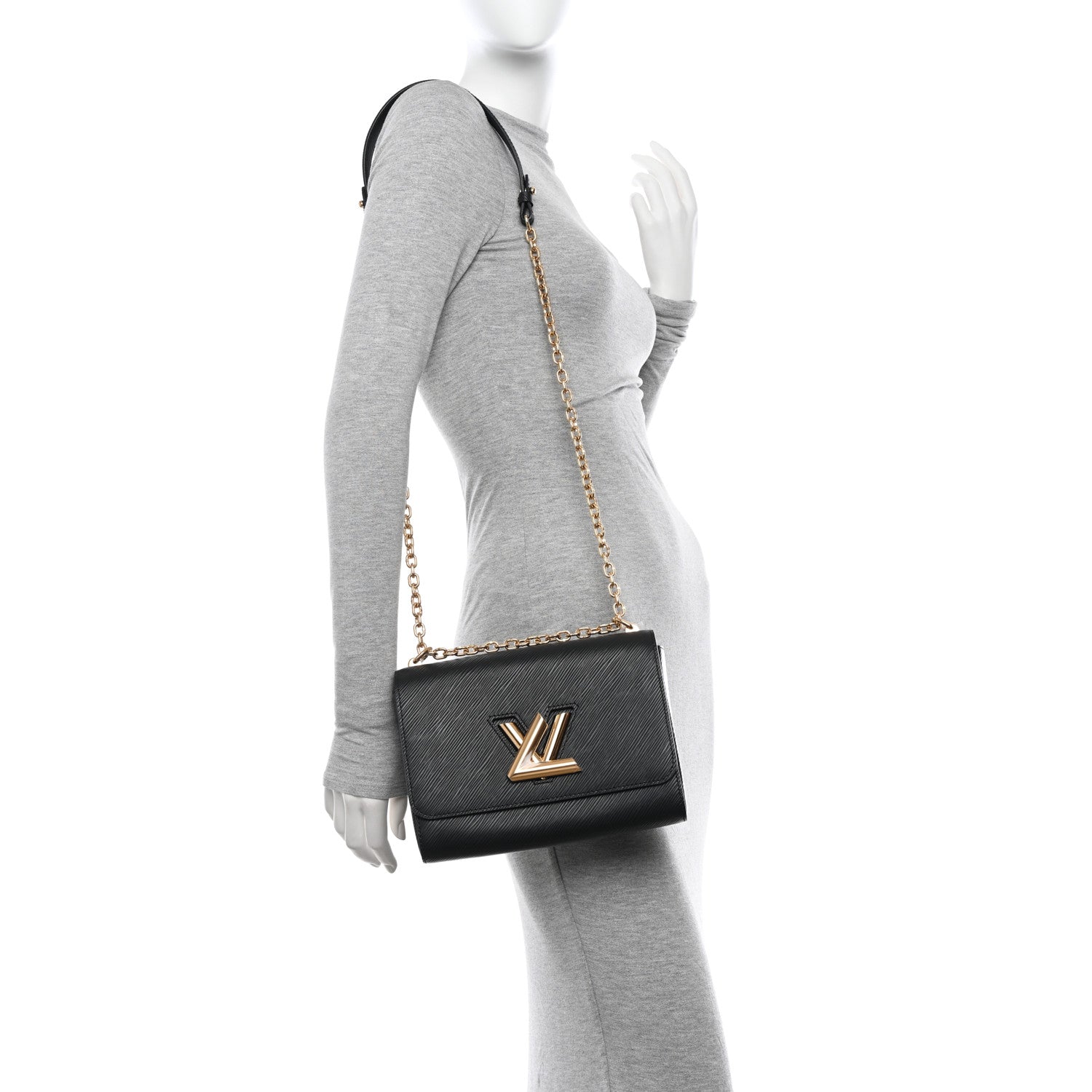 Louis Vuitton LOUIS VUITTON Epi Twist Shoulder Bag MM Black 2 of 11
