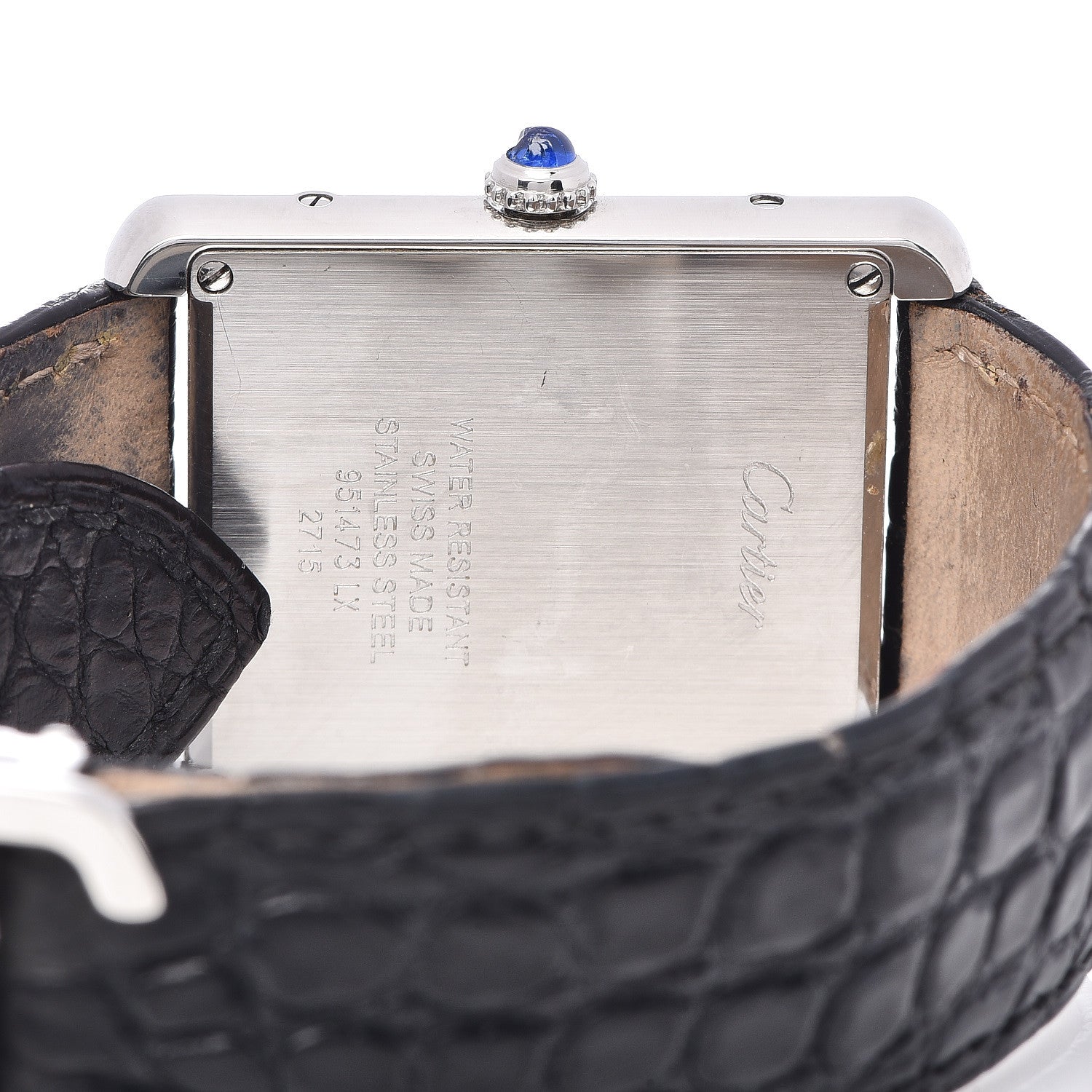 Cartier Stainless Steel Alligator 27mm Tank Solo Quartz Watch 5 of 7