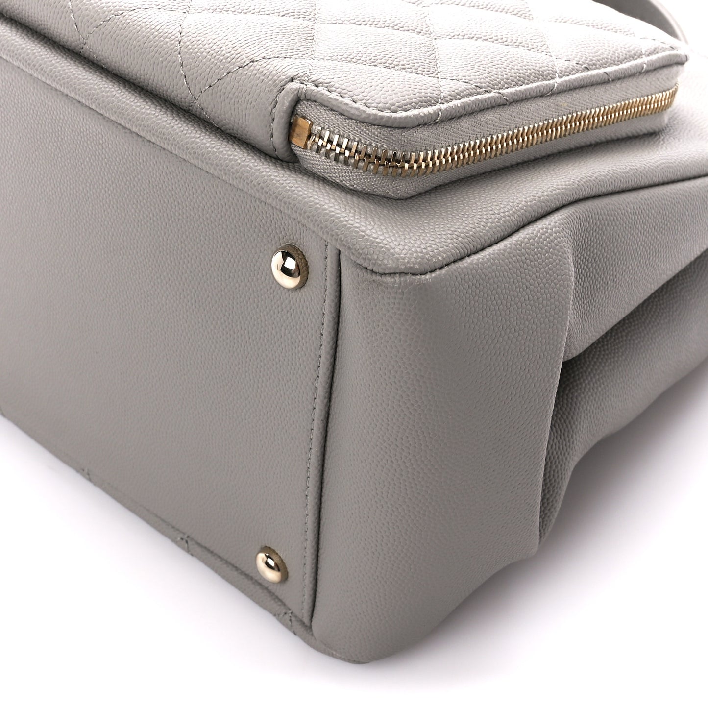 Caviar Quilted Small Business Affinity Shopping Bag Grey