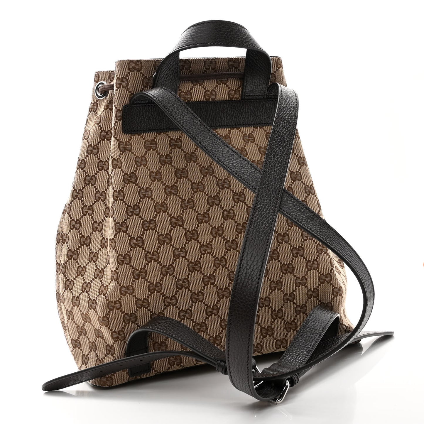 Monogram Dollar Calfskin O Drawstring Backpack Beige Ebony Testa di Moro Dark Chocolate