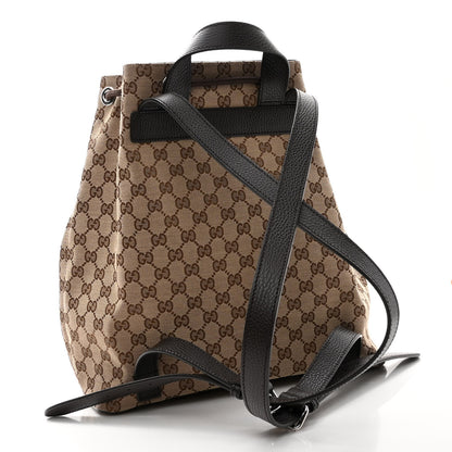 Gucci Monogram Dollar Calfskin O Drawstring Backpack Beige Ebony Testa di Moro Dark Chocolate 3 of 10