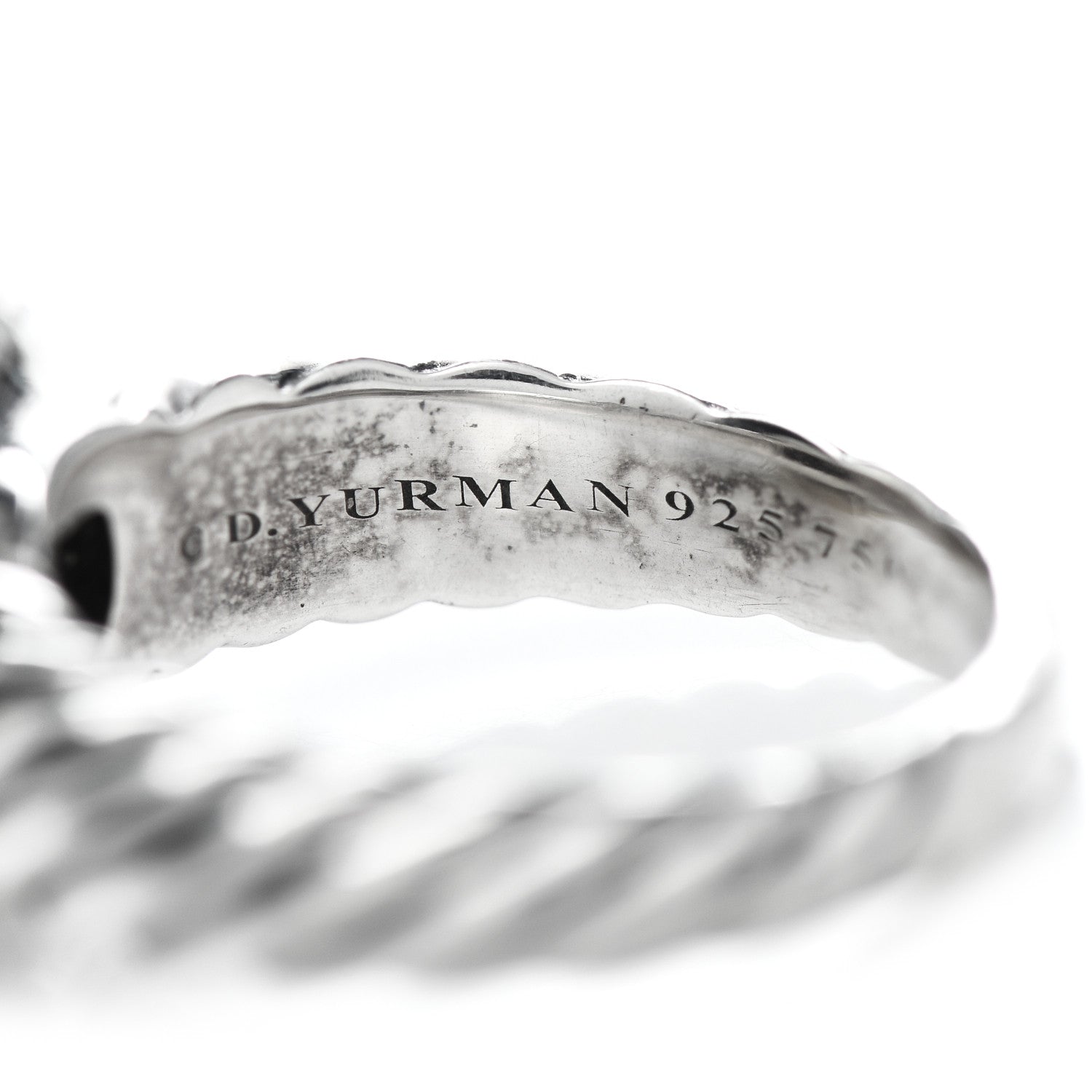 David Yurman Sterling Silver 18K Yellow Gold Diamond 10mm Noblesse Ring 49 4.75 6 of 6