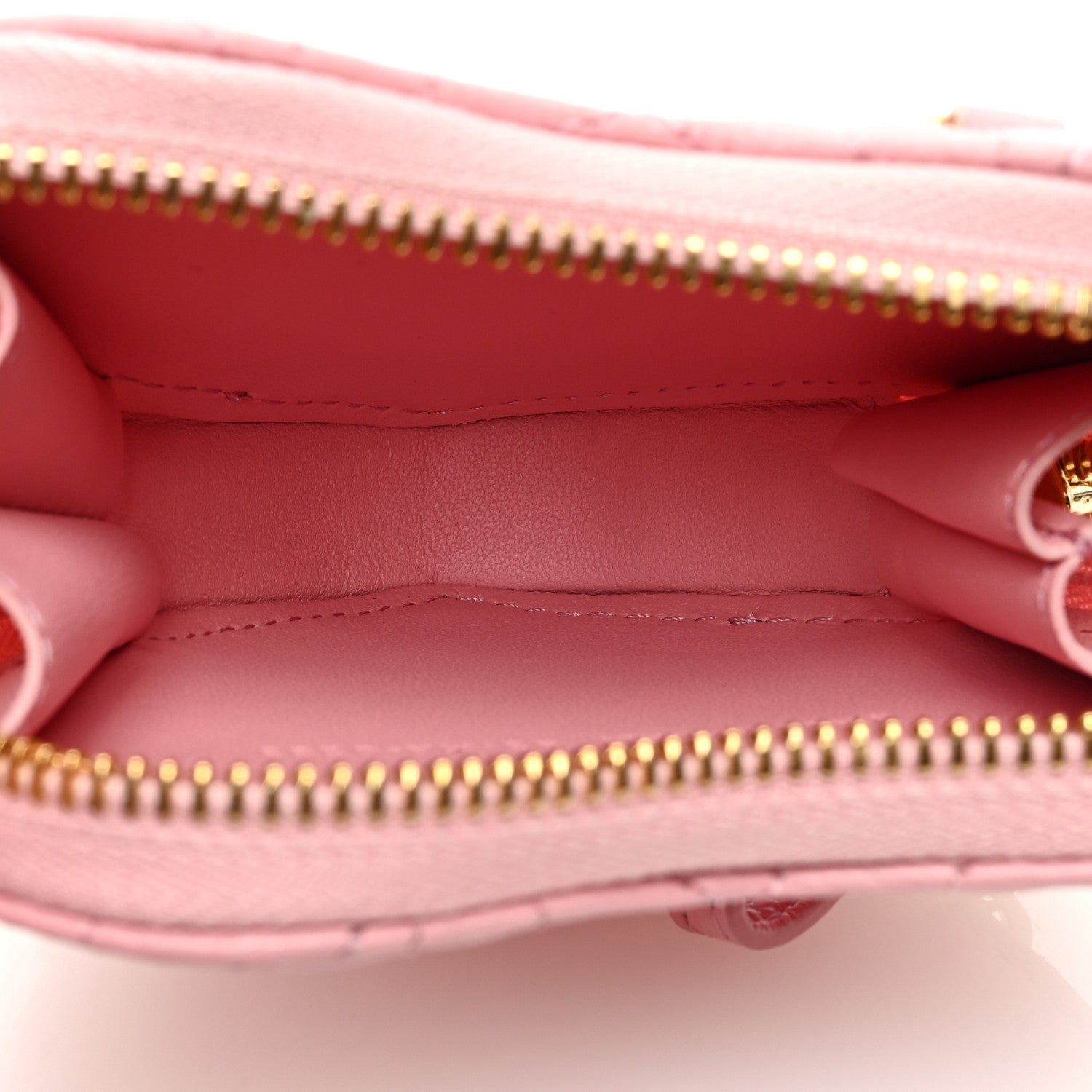 Christian Dior Calfskin Cannage Dioramour Caro Heart Pouch With Chain Old Rose 5 of 9