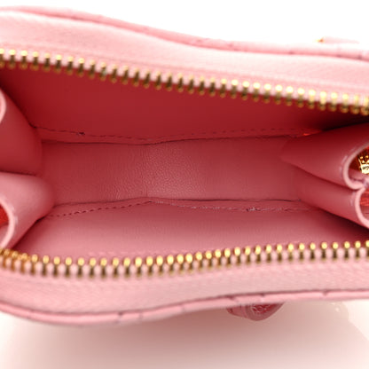 Christian Dior Calfskin Cannage Dioramour Caro Heart Pouch With Chain Old Rose 5 of 9
