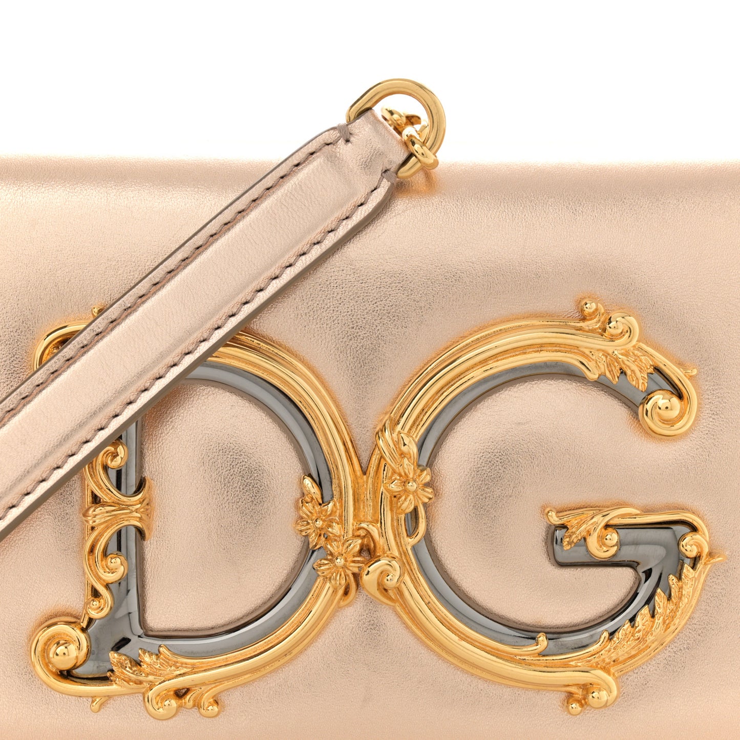 Metallic Nappa Mini DG Girls Shoulder Bag Pink