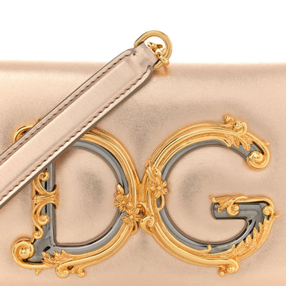 Dolce & Gabbana Metallic Nappa Mini DG Girls Shoulder Bag Pink 7 of 15