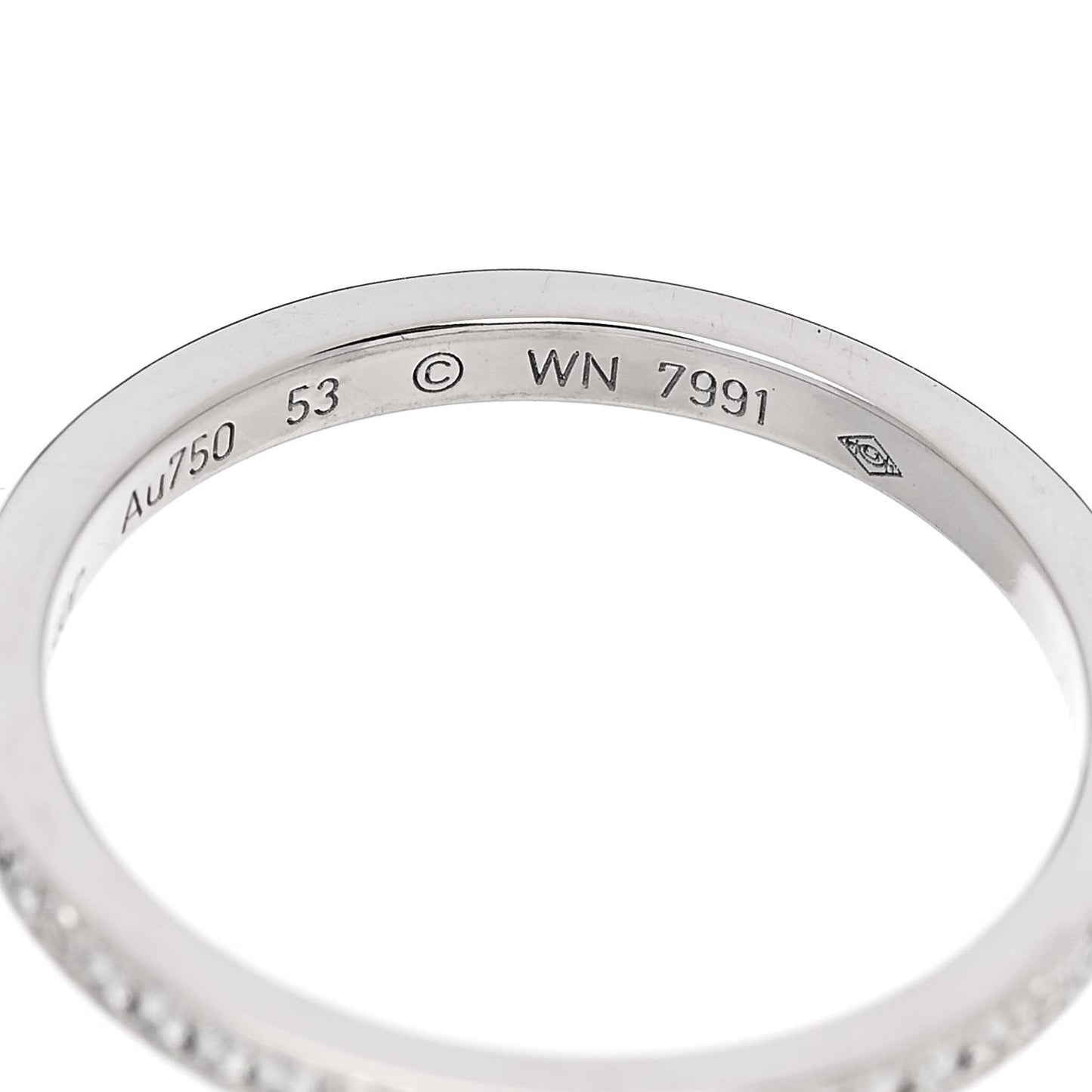 18K White Gold Diamond Ceramic LOVE Ring Set 53 6.25