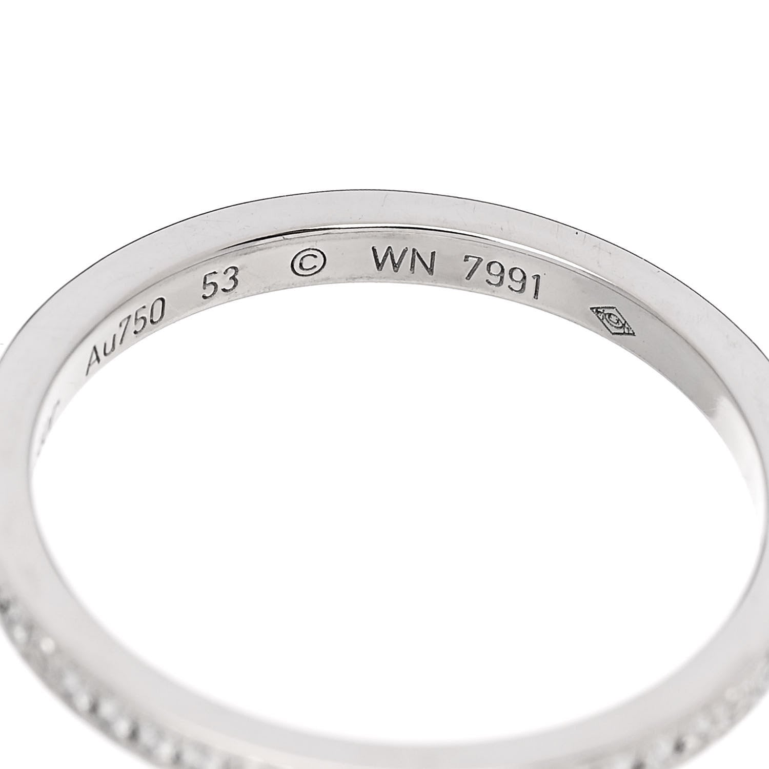 Cartier 18K White Gold Diamond Ceramic LOVE Ring Set 53 6.25 5 of 6