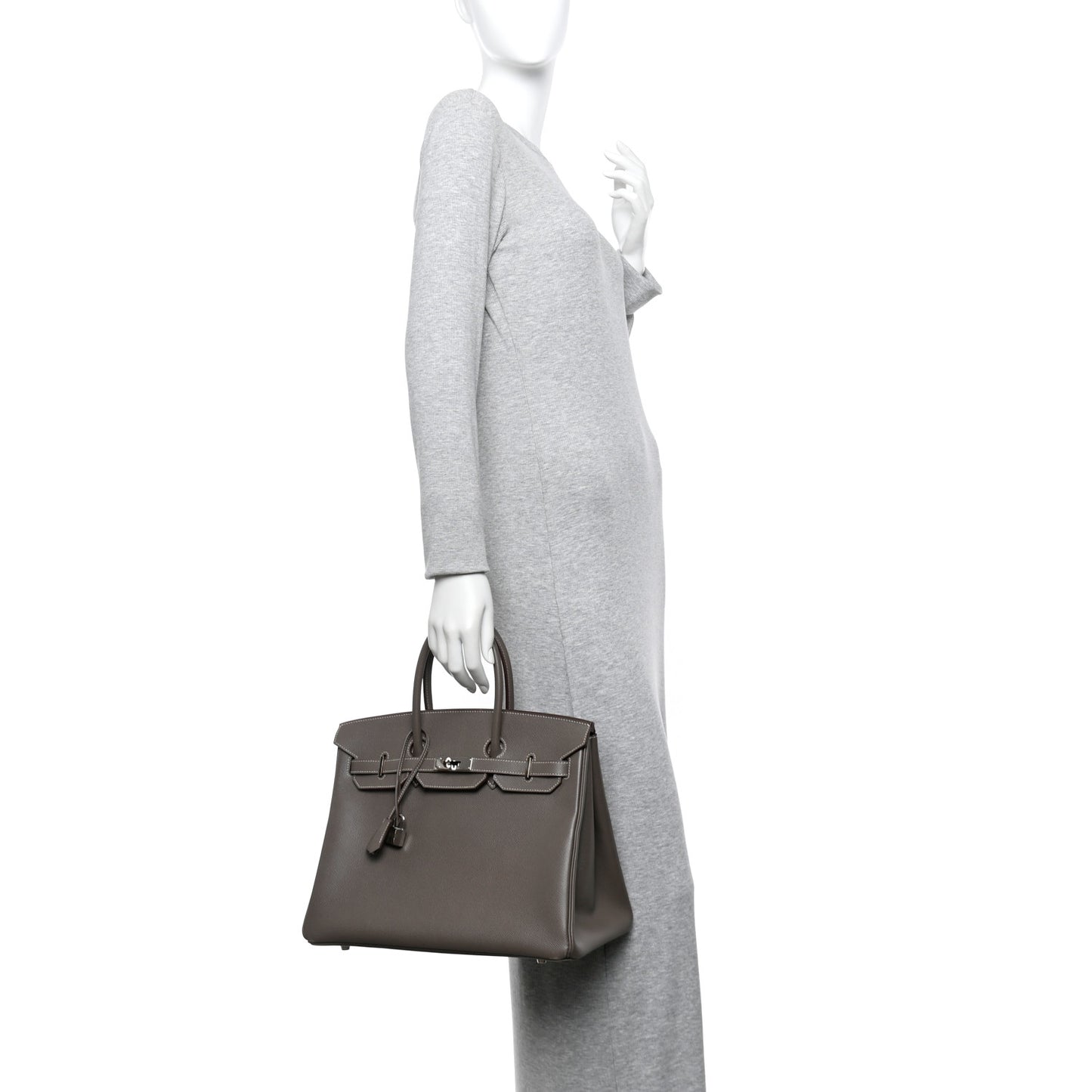 Epsom Candy Birkin 35 Etain Bleu Thalassa