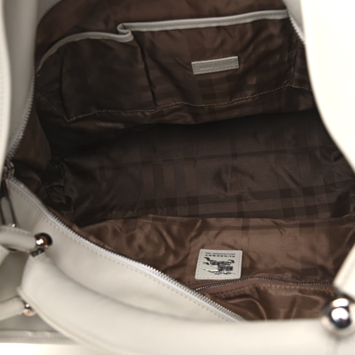 Burberry Calfskin Manor Hobo White 5 of 11