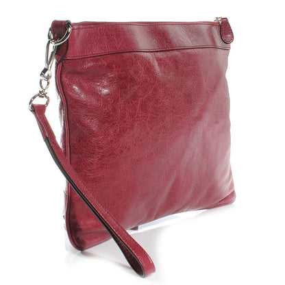 Balenciaga Agneau Giant 21 Silver Hardware Flat Handle Clutch Pourpre 3 of 7