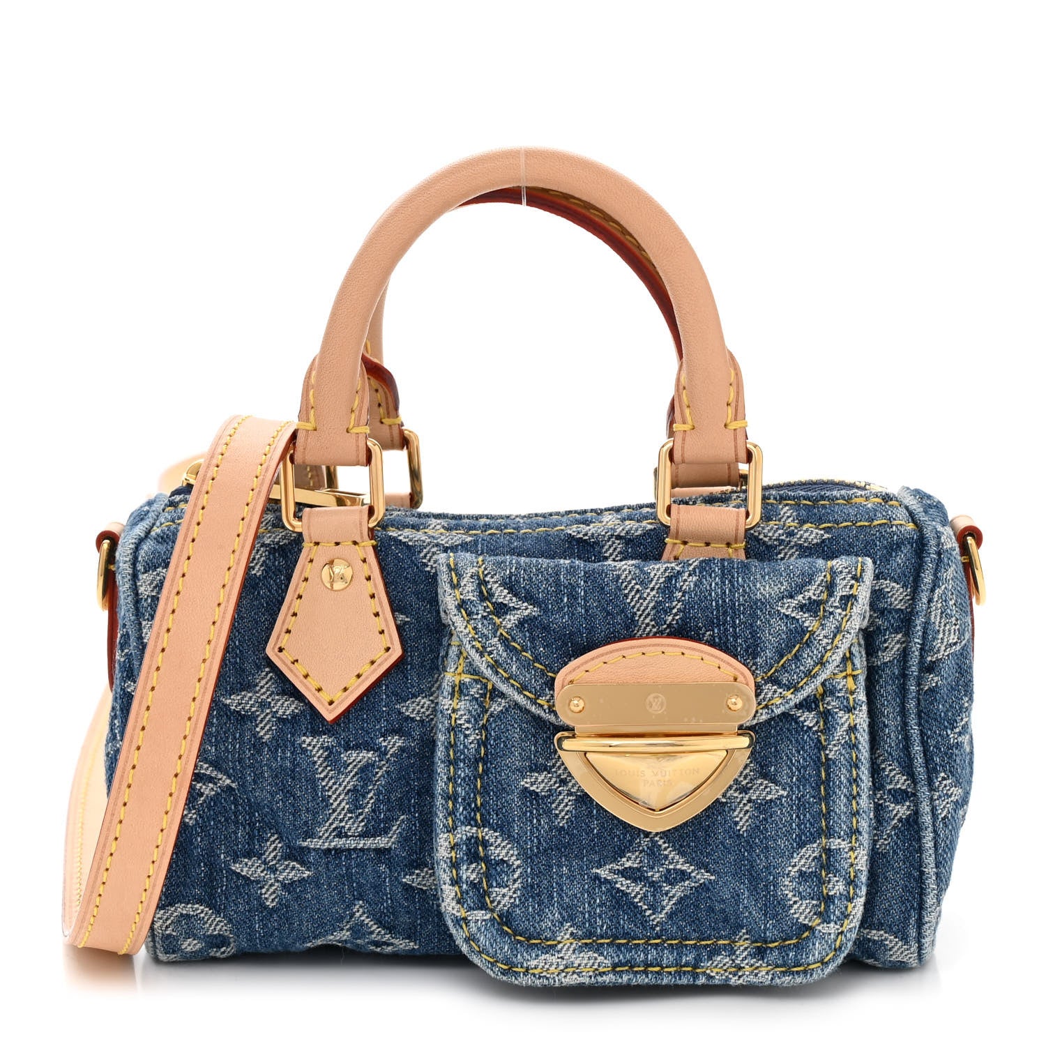 Louis Vuitton Monogram Denim Nano Speedy Blue 1 of 10