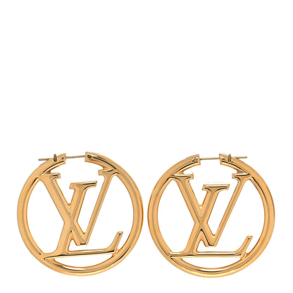 Louis Vuitton Metal Louise Hoop Earrings Gold 1 of 5