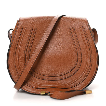 Chloe Grained Calfskin Medium Marcie Saddle Bag Tan 1 of 9