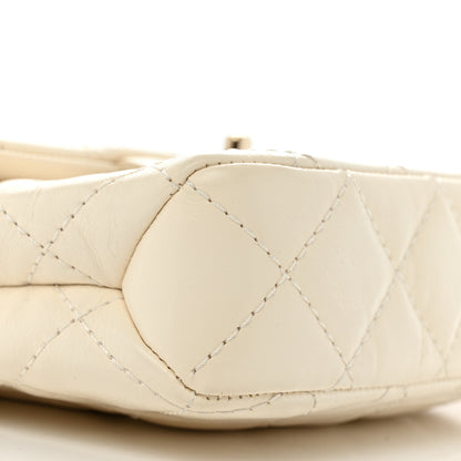 Chanel Shiny Crumpled Calfskin Quilted Top Handle Flap White 9 of 14