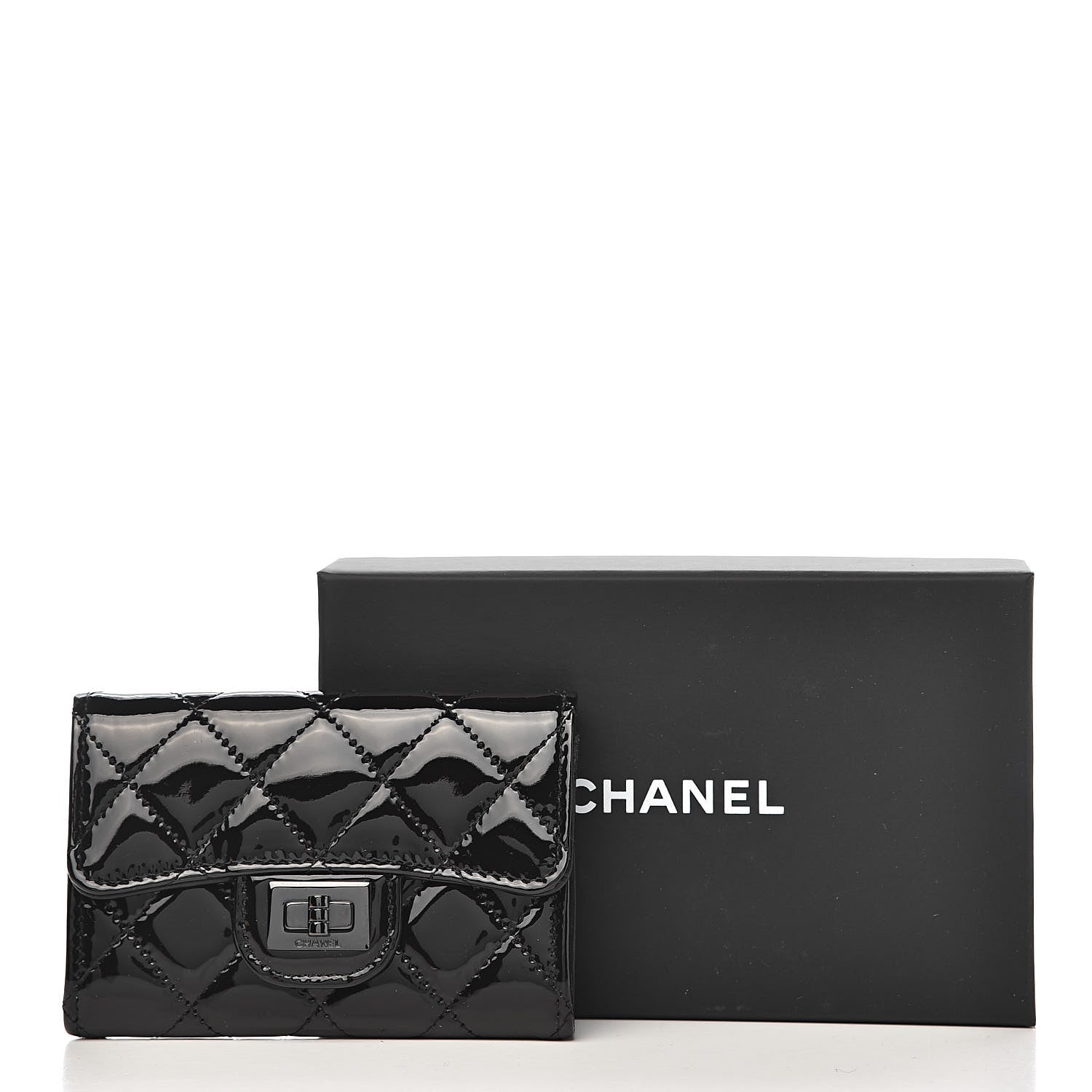 Chanel Patent Quilted Reissue Flap Card Holder So Black 9 of 9