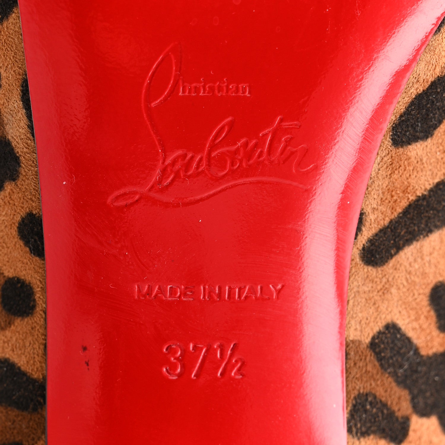 Christian Louboutin Veau Velours Leopard Clare 80 Pumps 37.5 Caramel 7 of 9