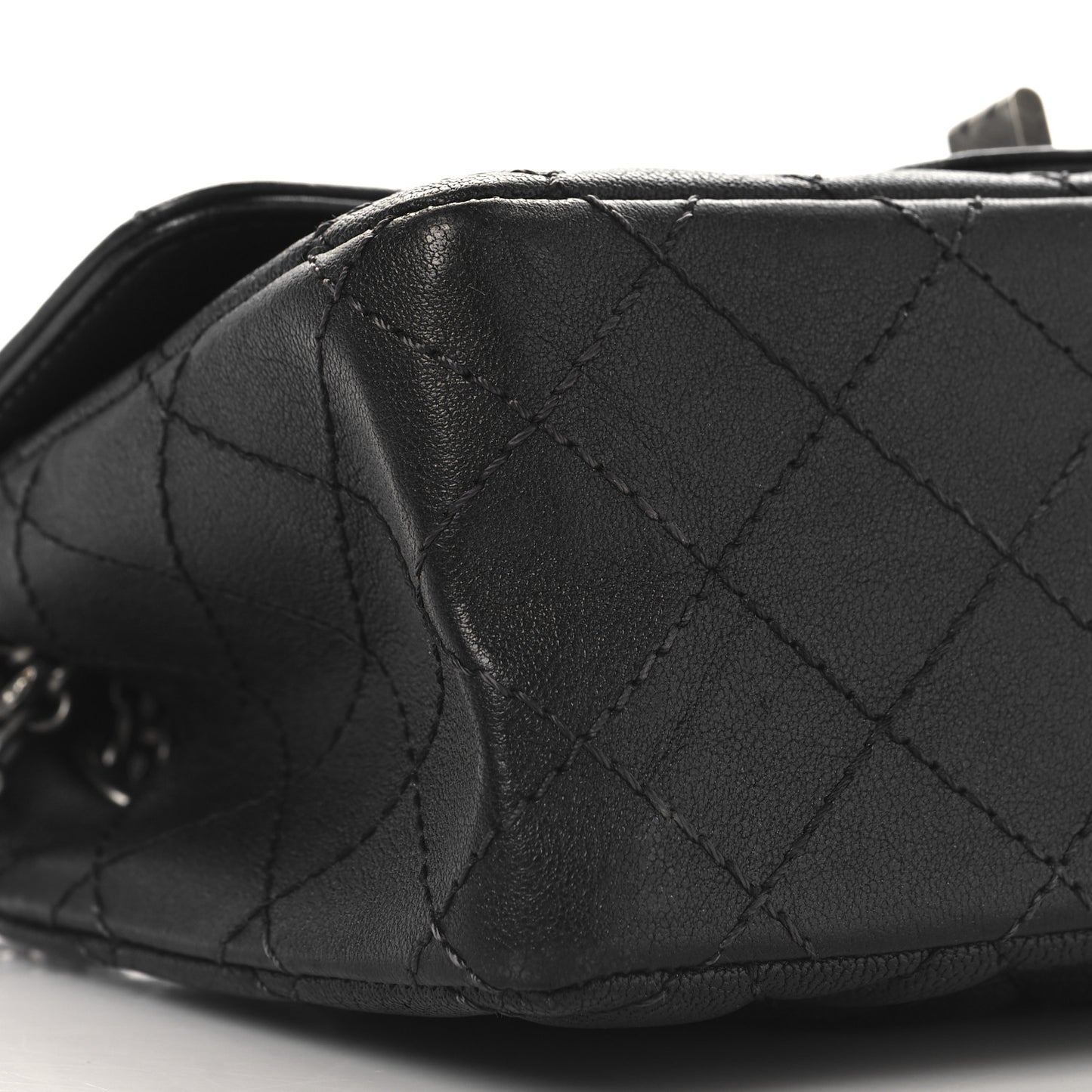 Metallic Sheepskin Quilted 2.55 Reissue Mini Flap Dark Grey