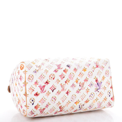Louis Vuitton Watercolor Aquarelle Speedy 35 White 4 of 13