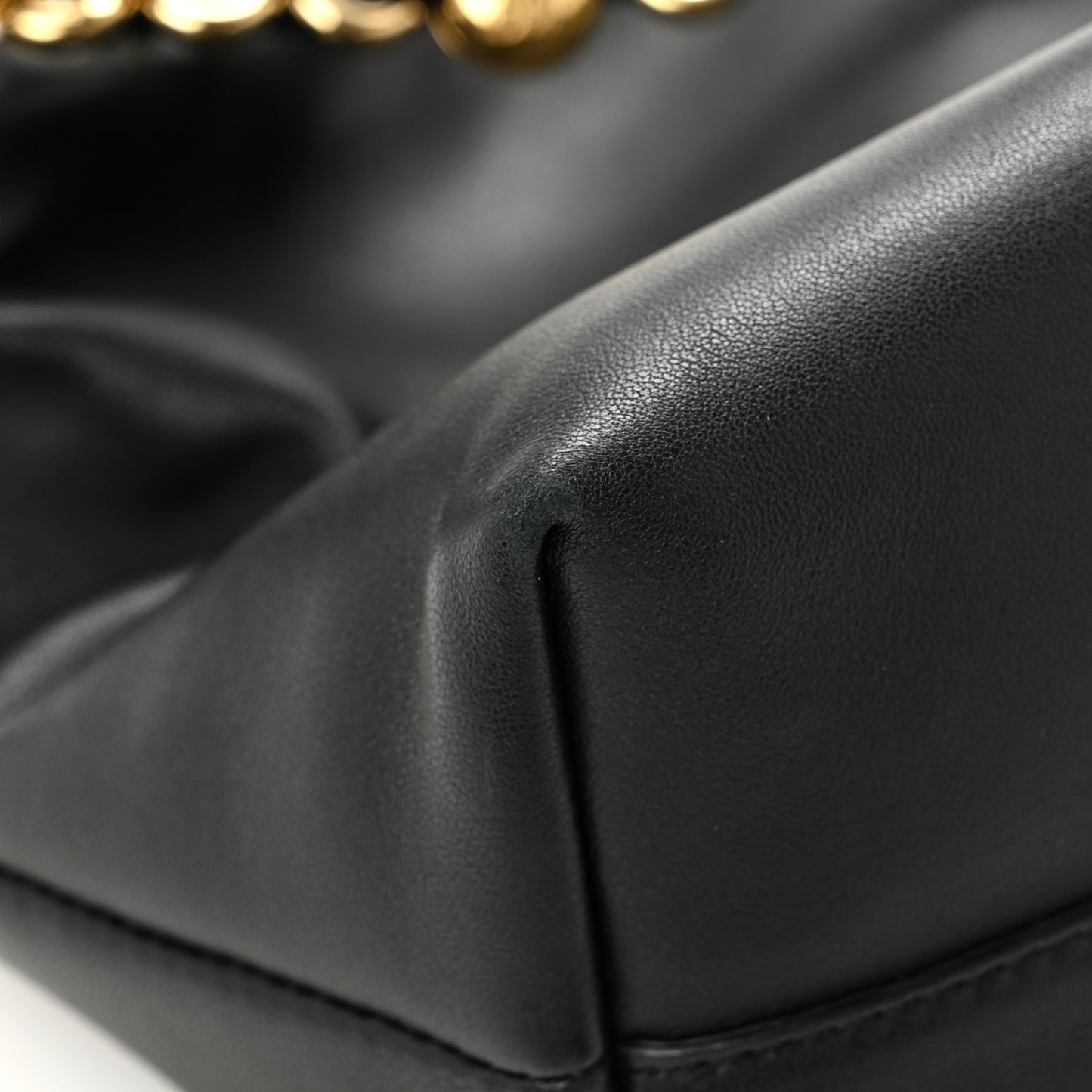 Mellow Nappa Medium Donut Chain Flamenco Knot Clutch Black