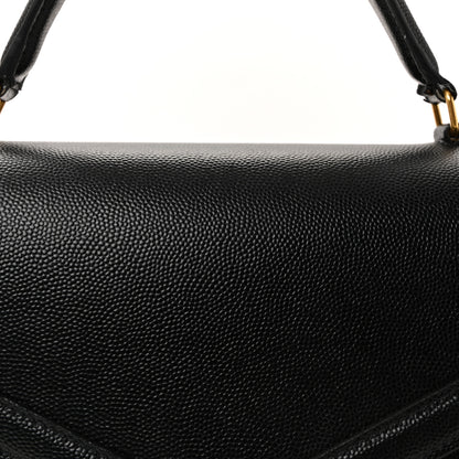 Saint Laurent Grain de Poudre Medium Classic Monogram Cassandra Top Handle Black Rouge Legion 7 of 9