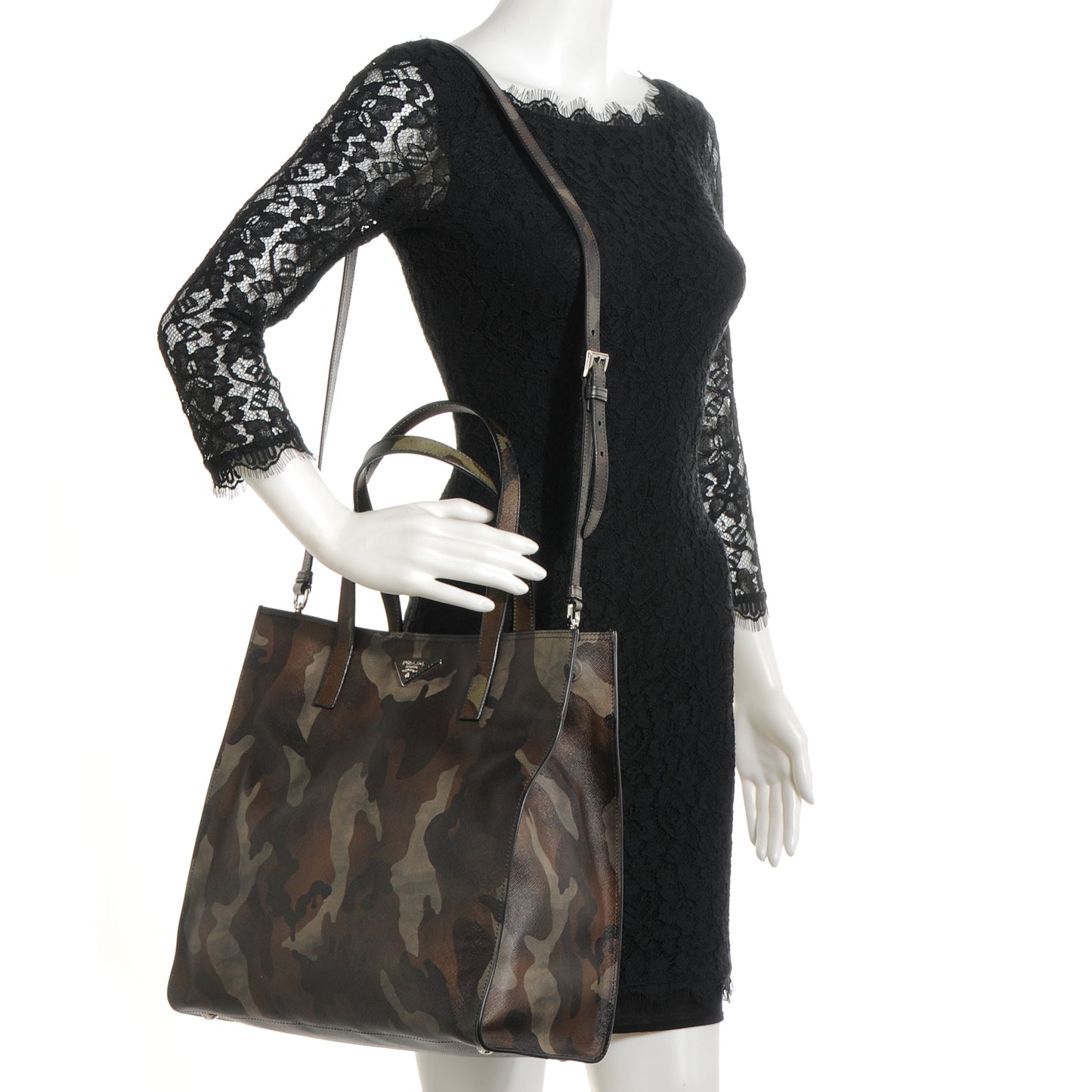 Saffiano Soft Camouflage Military Tote Mimetico