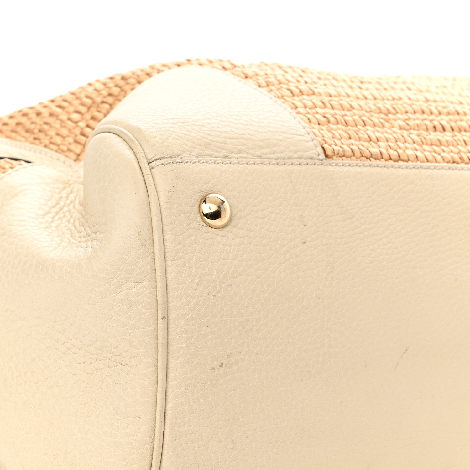 Gucci Calfskin Straw Large Bamboo Shopper Tote Natural 13 of 13