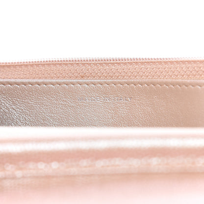 Chanel Metallic Caviar Chevron Quilted Wallet On Chain WOC Light Gold 7 of 12