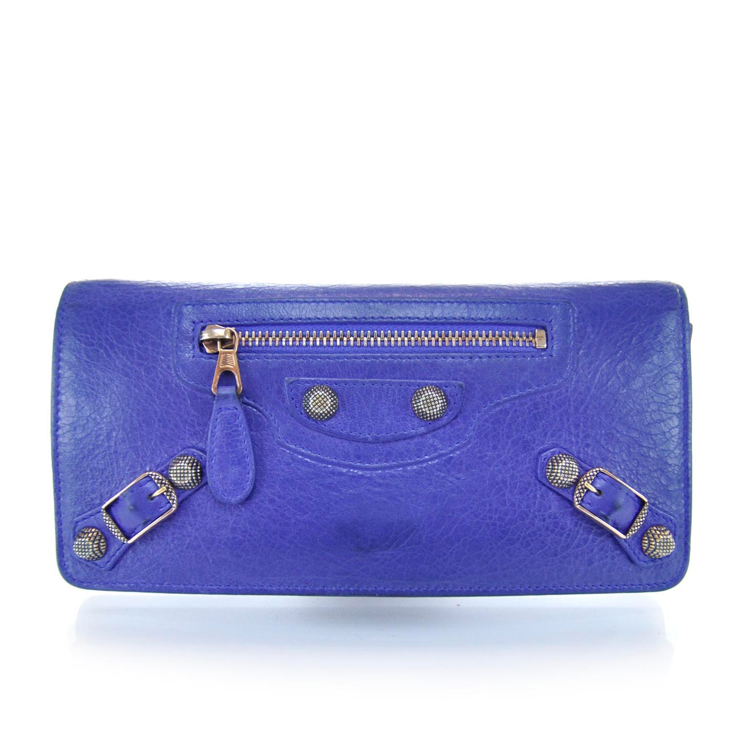 Agneau Giant 12 Rose Gold Hardware Money Wallet Bleu Lavande