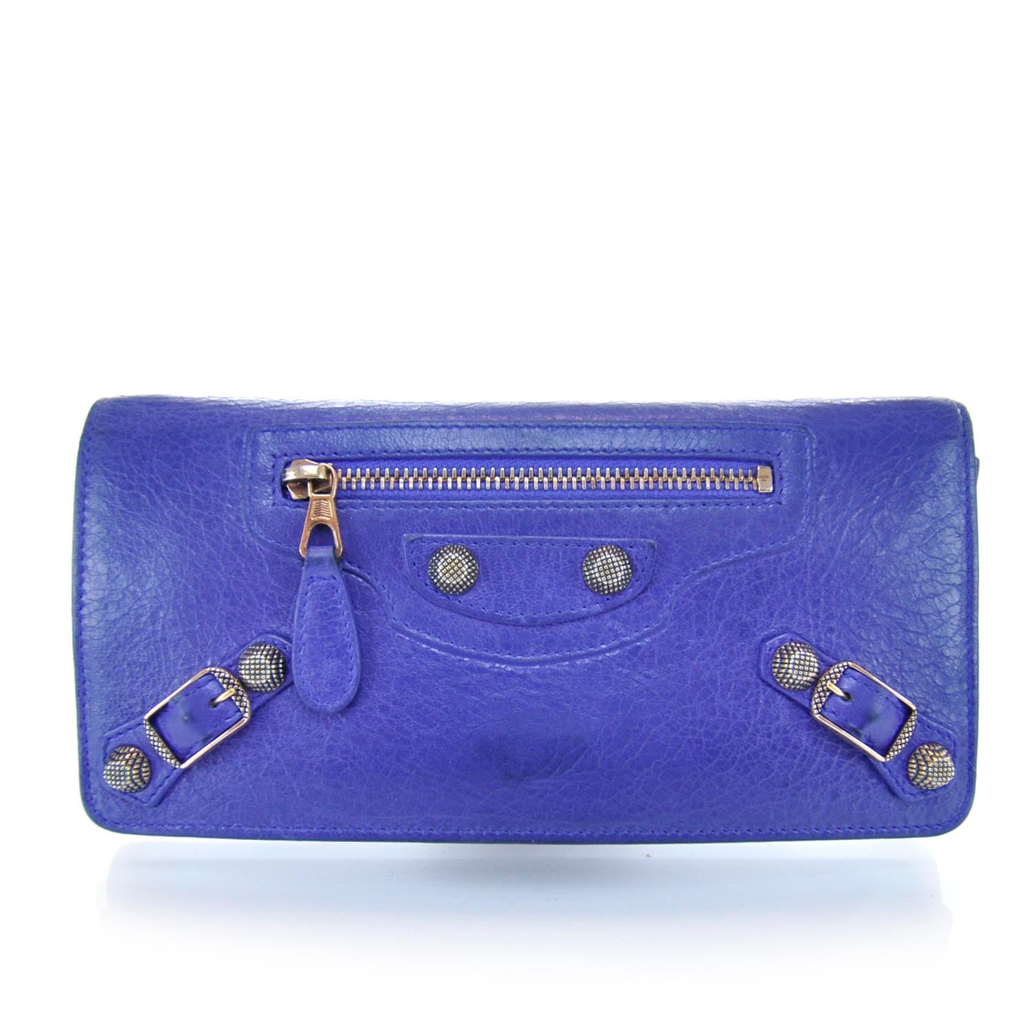 Balenciaga Agneau Giant 12 Rose Gold Hardware Money Wallet Bleu Lavande 1 of 12