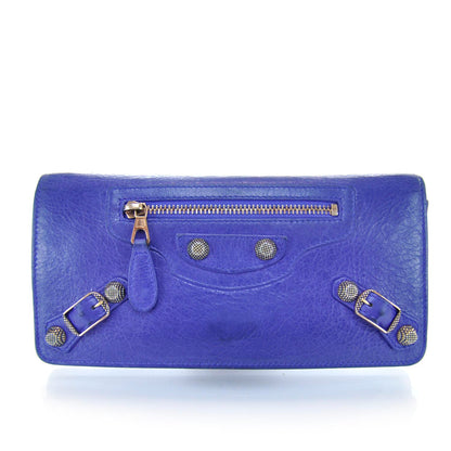 Balenciaga Agneau Giant 12 Rose Gold Hardware Money Wallet Bleu Lavande 1 of 12