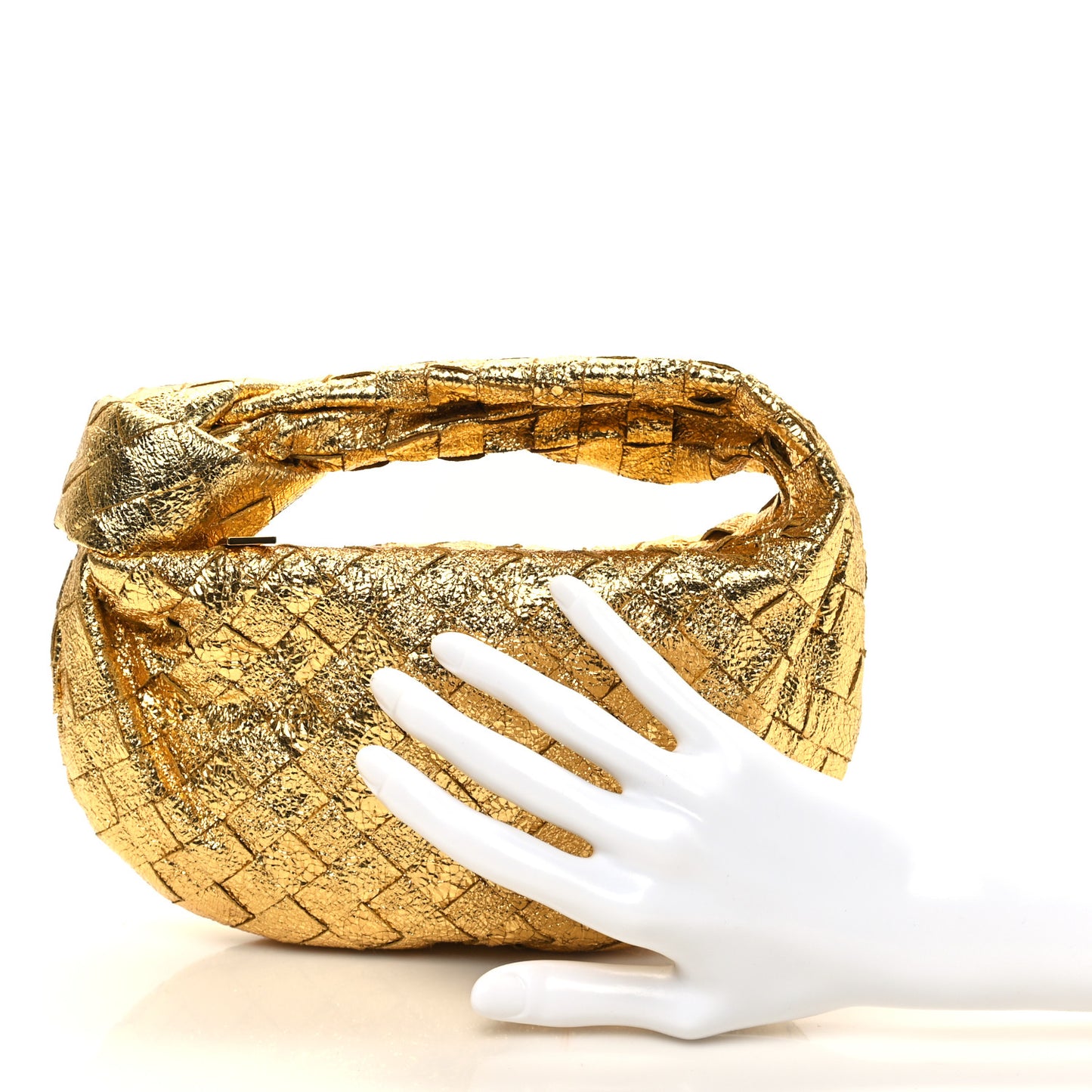 Metallic Nappa Intrecciato Mini Jodie Gold
