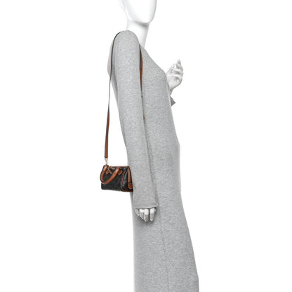 Celine Triomphe Canvas Calfskin Mini Boston Bag Tan 2 of 10