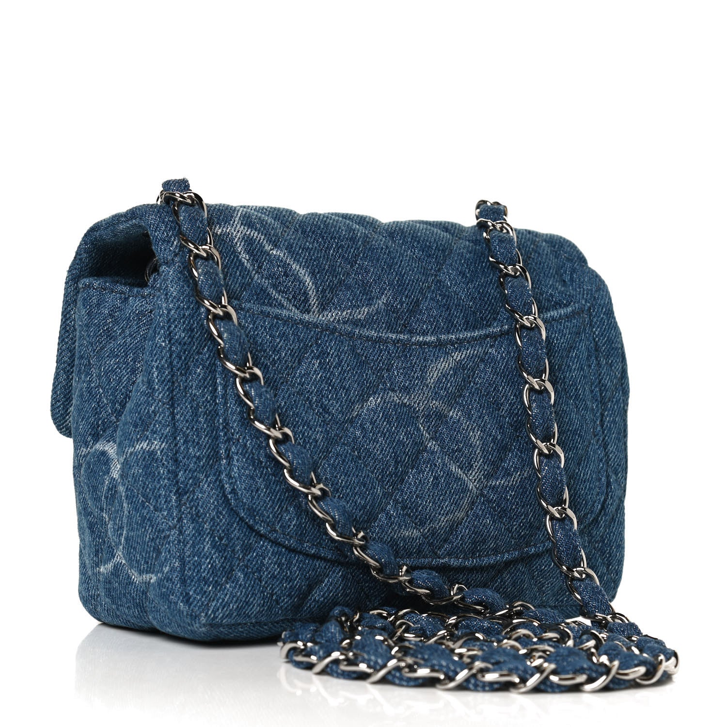 Chanel Denim CC Quilted Mini Square Flap Blue 3 of 13