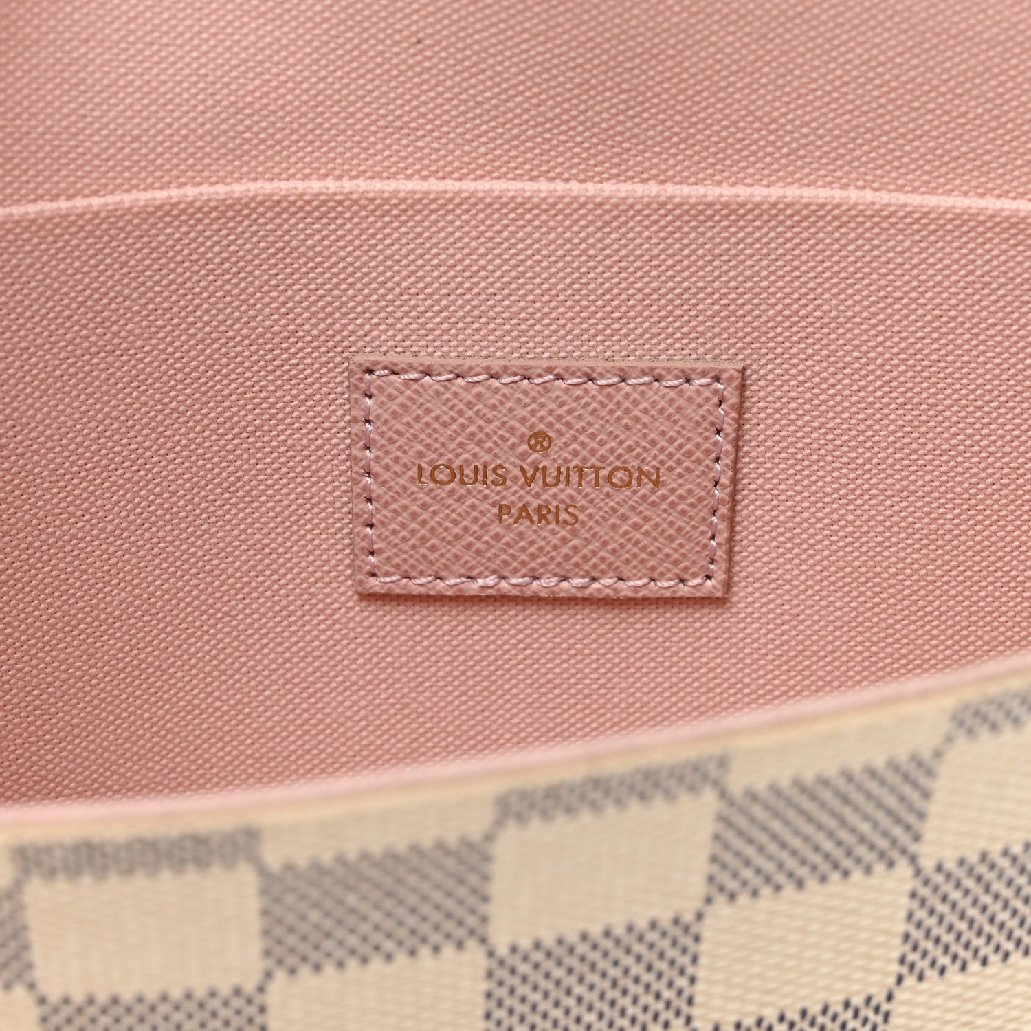 Louis Vuitton Damier Azur Pochette Felicie Chain Wallet Rose Ballerine 7 of 10