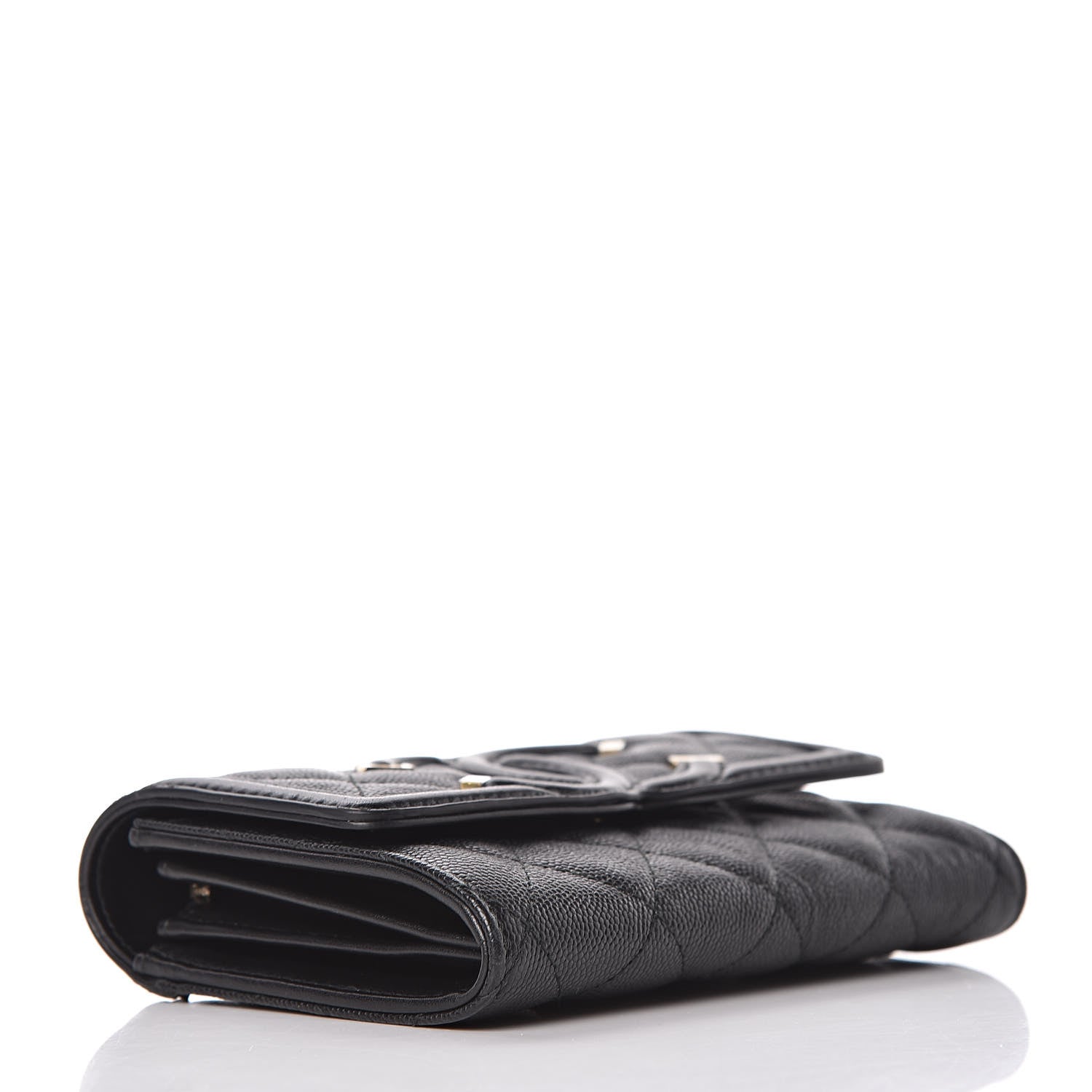 Chanel Caviar Quilted Medium Filigree Flap Wallet Black 4 of 9