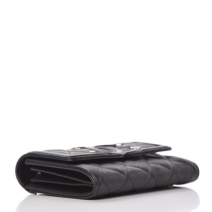 Chanel Caviar Quilted Medium Filigree Flap Wallet Black 4 of 9
