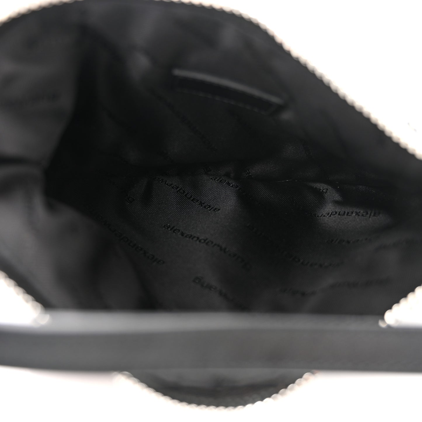 Mesh Crystal Wanglock Fortune Cookie Bag Black