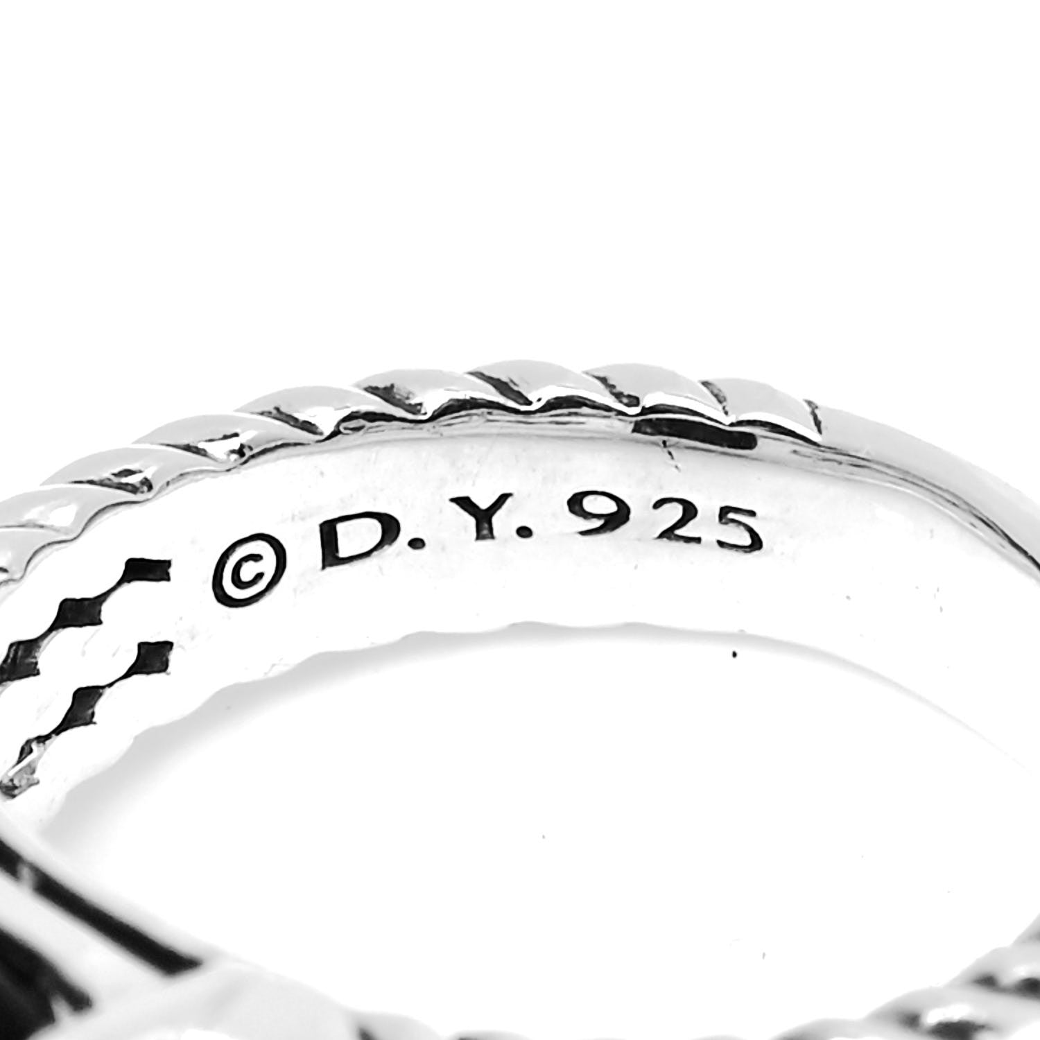 David Yurman Sterling Silver Diamond Black Onyx 10mm Petite Wheaton Ring 54 6.75 4 of 4