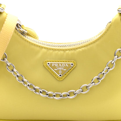 Prada Tessuto Nylon Saffiano Mini Re-Edition 2000 Shoulder Bag Ananas 8 of 10