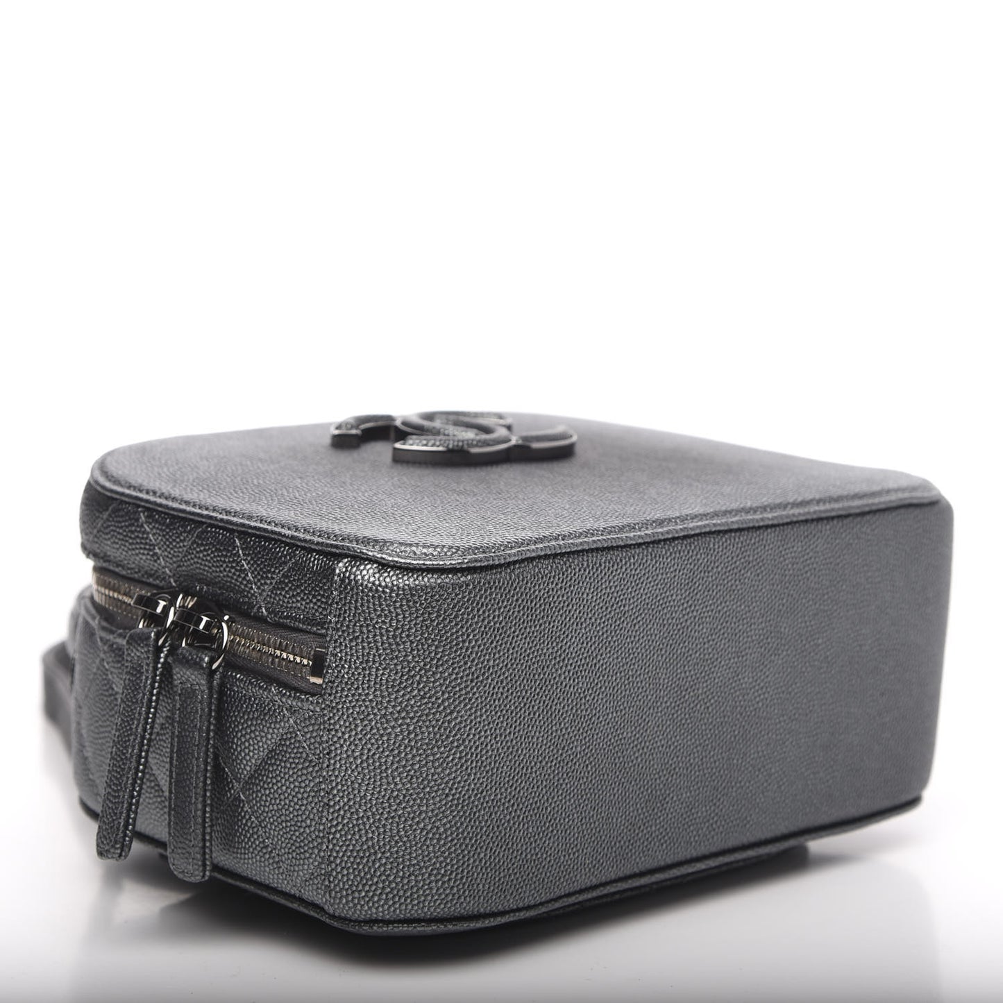 Metallic Caviar Small Coco Curve Vanity Bag Black Ruthenium