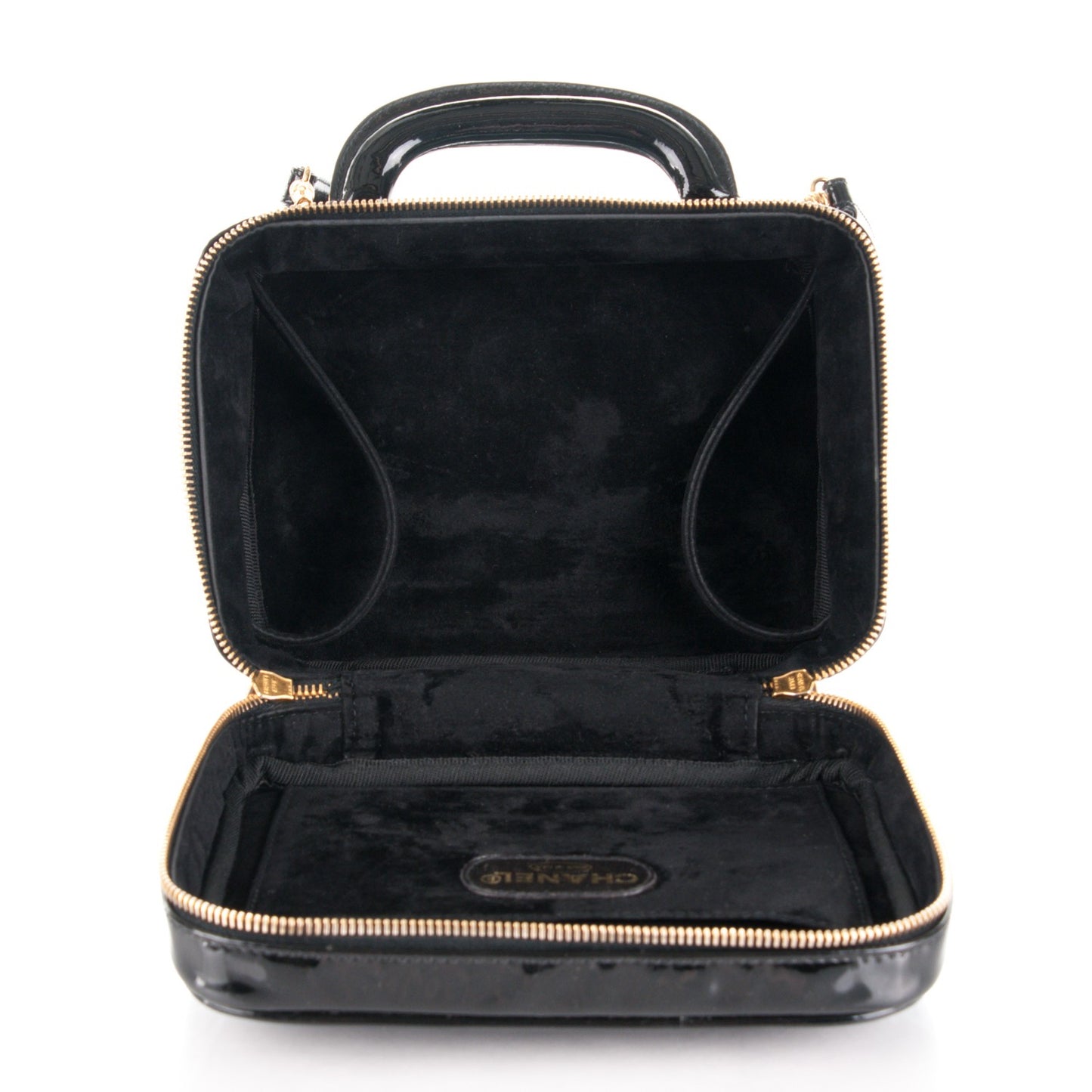 Patent CC Vanity Cosmetic Case Black