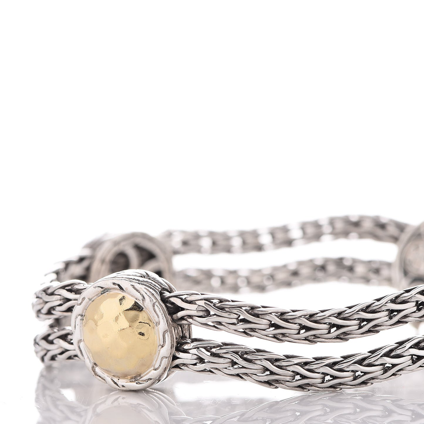 Sterling Silver 22K Yellow Gold 12mm Palu Station Bracelet