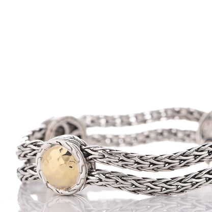 John Hardy Sterling Silver 22K Yellow Gold 12mm Palu Station Bracelet 4 of 6