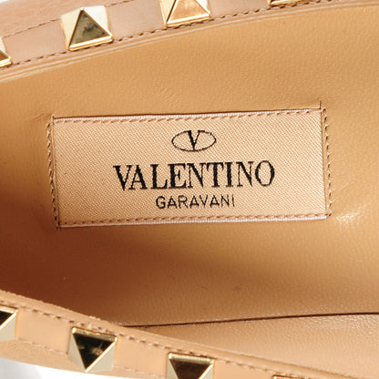 Valentino Garavani Pebbled Calfskin Rockstud Ballerina Flats 36 Beige 8 of 8