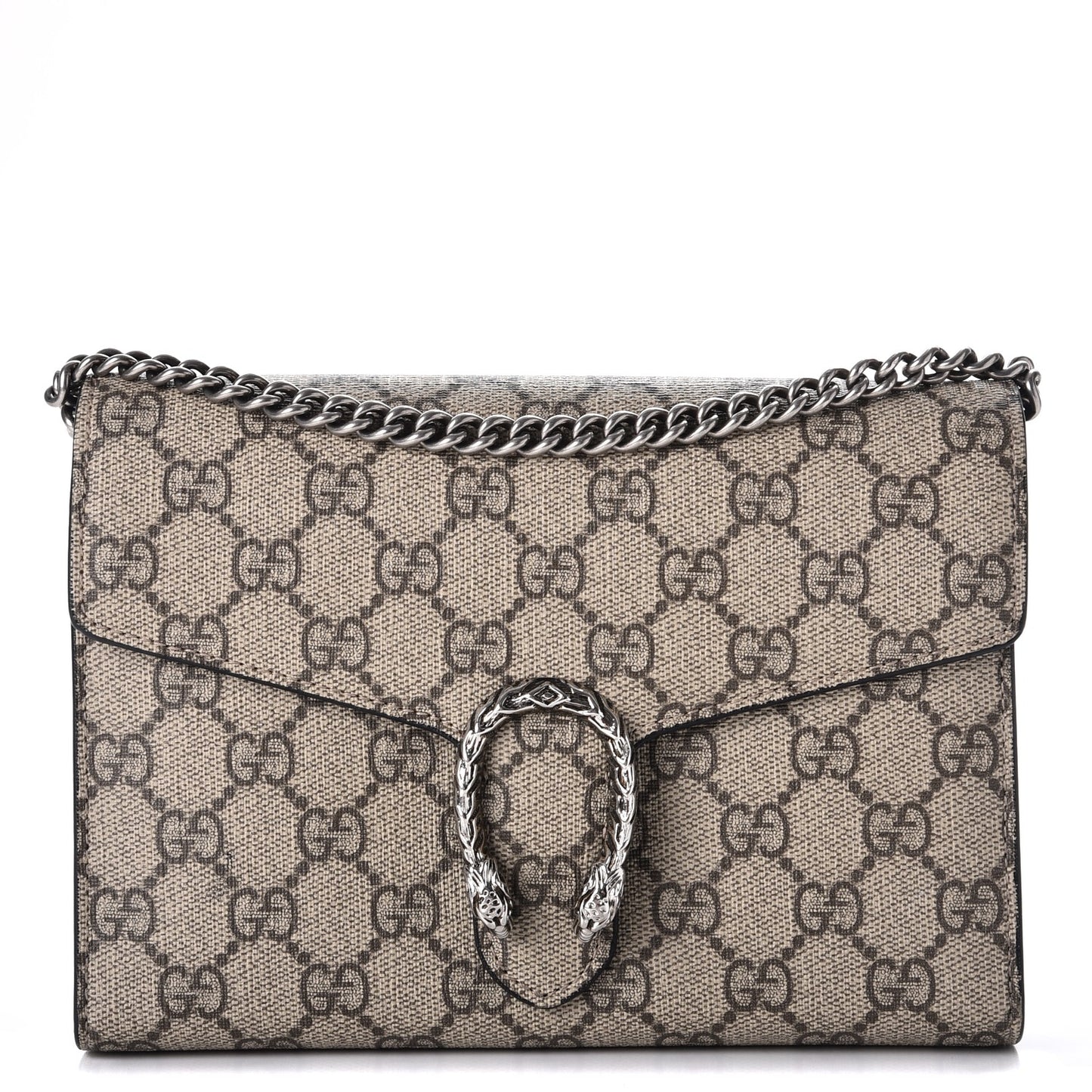 GG Supreme Monogram Mini Dionysus Chain Wallet Beige Black