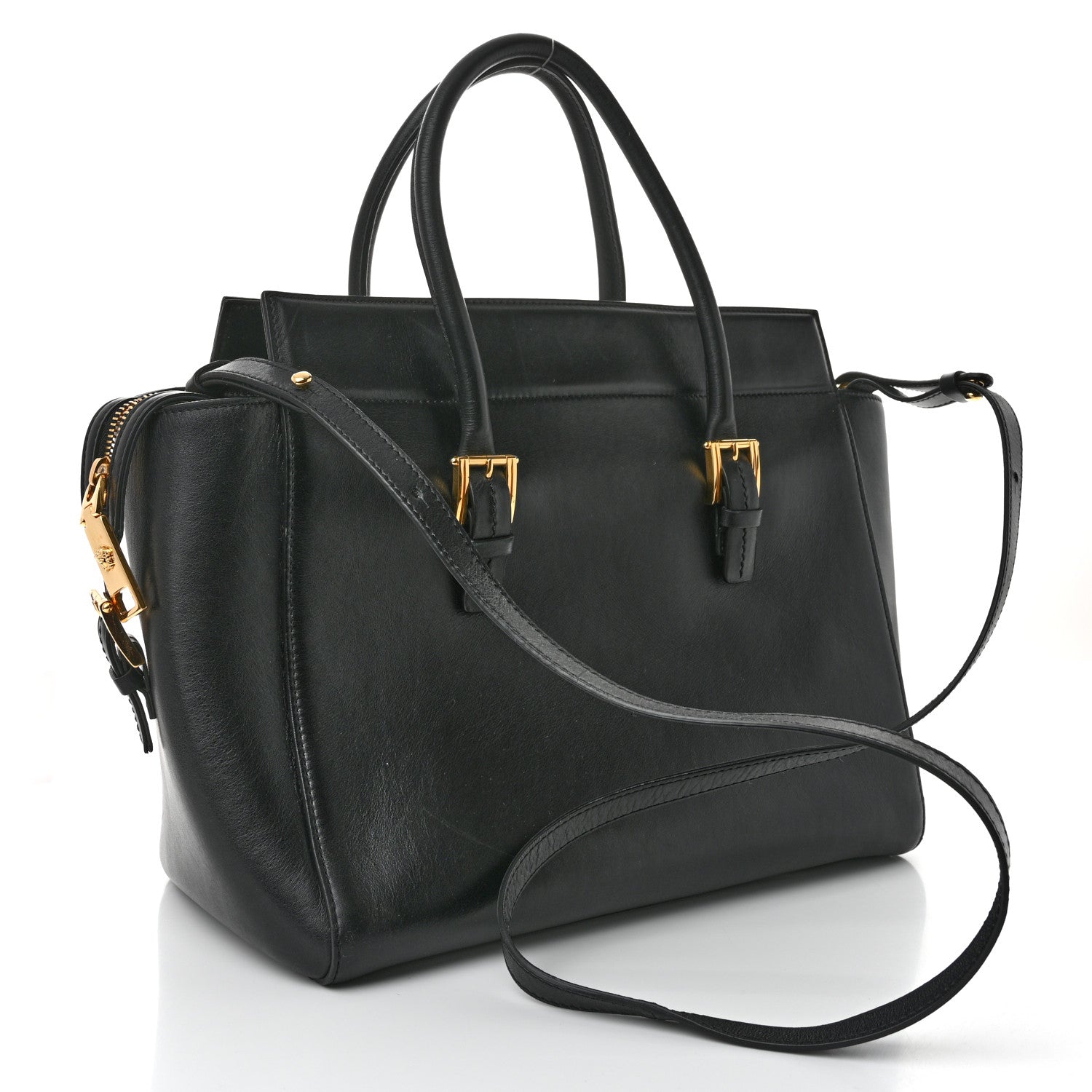 Versace Vitello Calfskin Signature Tote Black 3 of 9