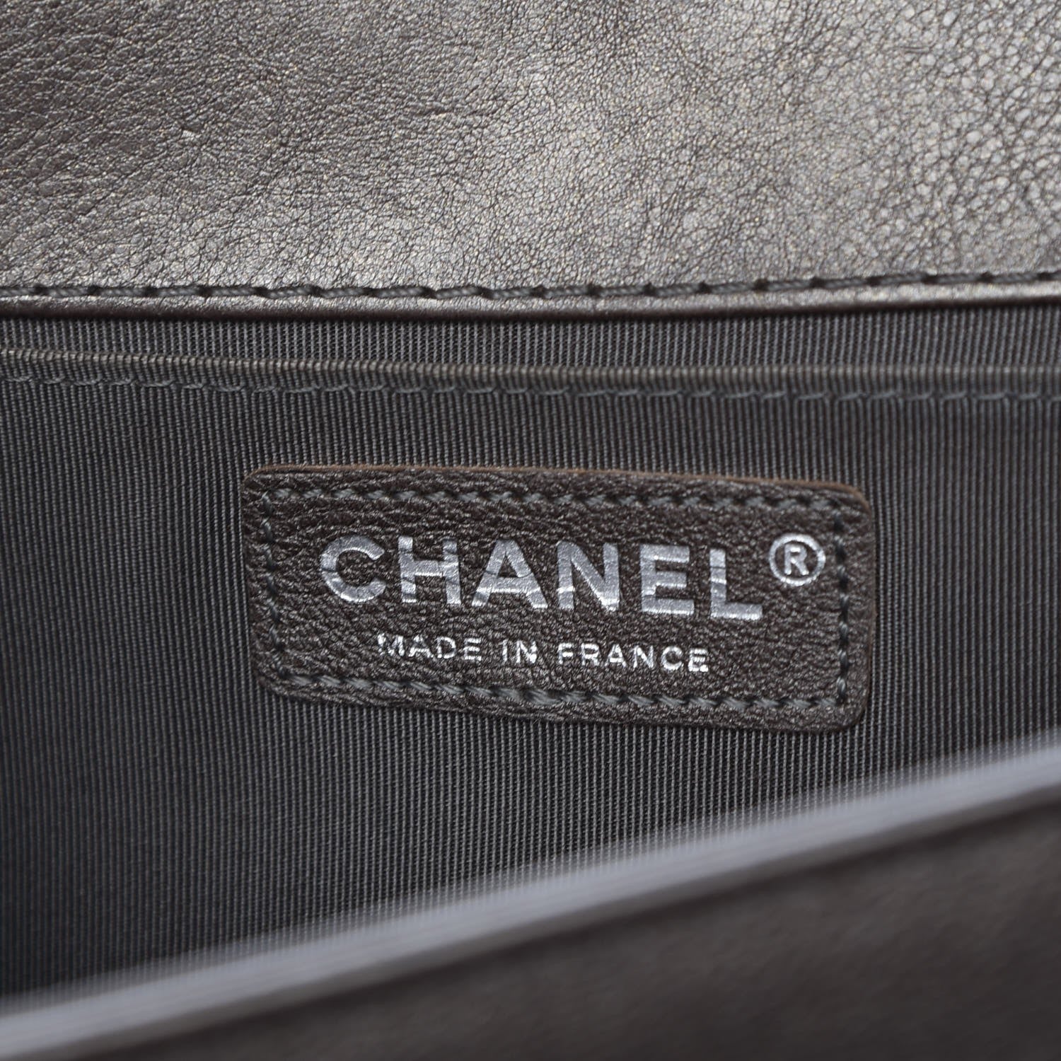 Chanel Metallic Calfskin Quilted Medium Boy Flap Dark Silver 6 of 8